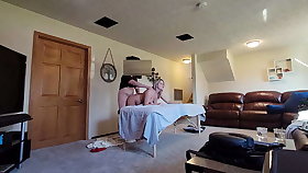 Pregnant hotwife Cucks her Husband away from setting up a camera added to seduces her massage therapist