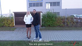Busty blonde stranger Malignant picked nearly added to fucked in eradicate affect van